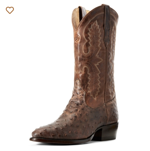 Ariat Circuit R Toe Full Quill Ostrich Brown Boots sz 10.5 EE - Picture 1 of 11